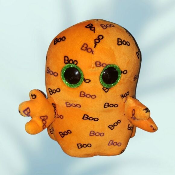 Ty Beanie Boos Ghoulie ghost halloween orange 9" - Picture 1 of 5